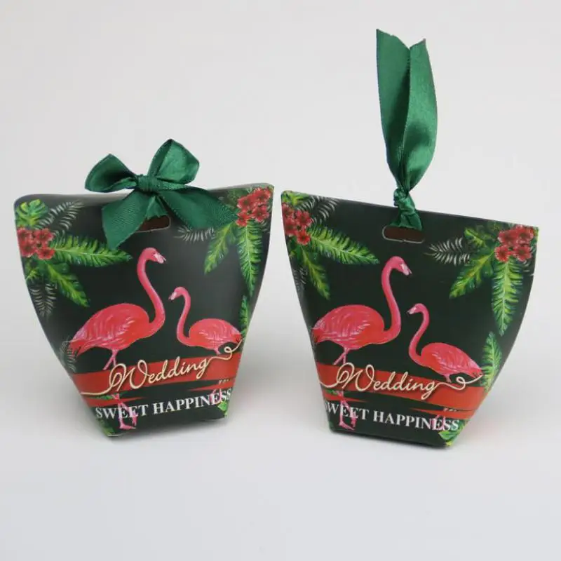 100 шт Фламинго коробка конфет Свадебные подарки красивая бумага Мешочки