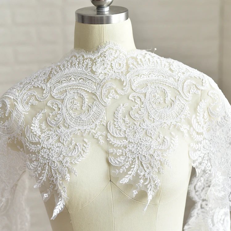 

2yards Eyelashes Bone Embroidery Lace Trim Accessories Handmade DIY Wedding Veil Material Clothing Dresses Decorative Fabric