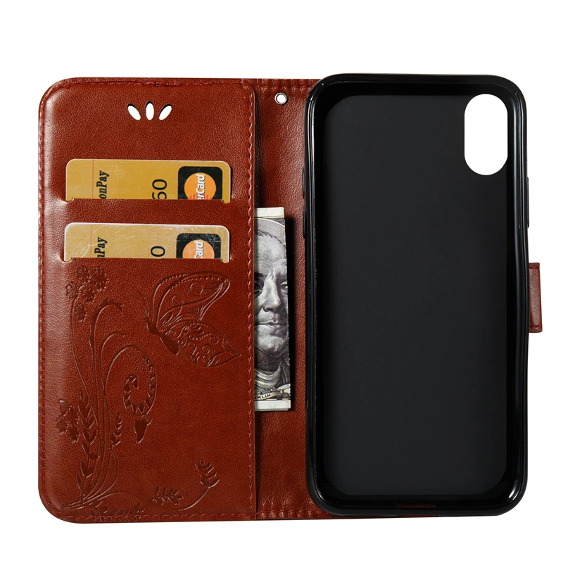 Роскошный кожаный чехол книжка в стиле ретро + Мягкий силиконовый бумажник с