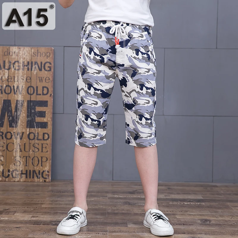 Штаны для больших мальчиков 2017 Летние повседневные короткие штаны одежда