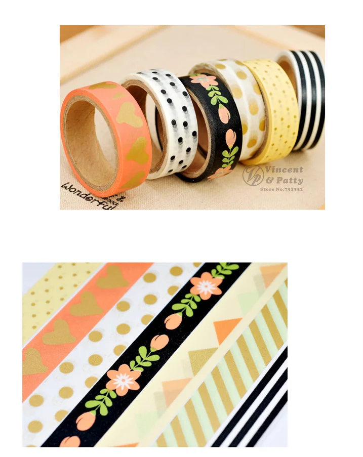 8 шт./лот бумажные ленты с рисунком дерева декоративная клейкая лента washi