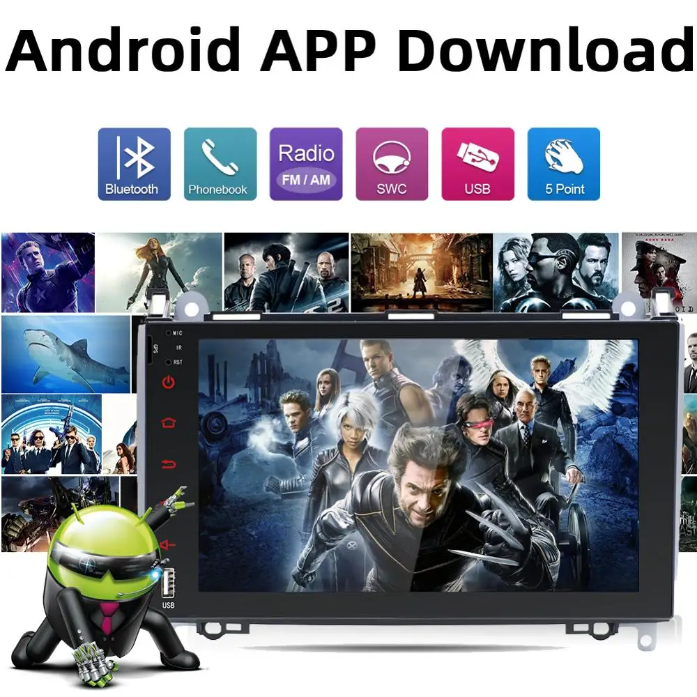 Android 9,0 2din Авто Радио DVD мультимедиа для Mercedes Benz B200 A B класс W169 W245 Viano Vito W639 Sprinter W906 wifi gps