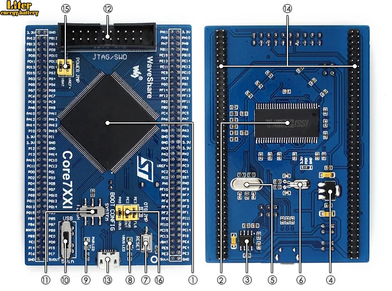 Основная плата STM32 Core746I предназначена для STM32F746IGT6 с полным IO расширителем 1024kB
