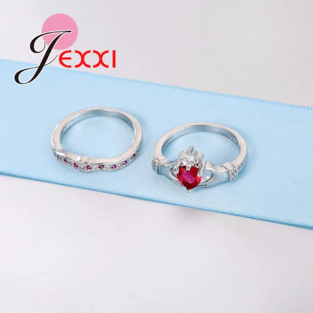 Модные наборы колец в форме руки с кубическим цирконием кольца из стерлингового