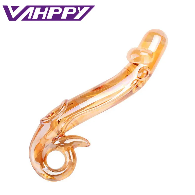 Фаллоимитатор с золотым стеклом Искусственный Пенис кристаллом поддельная