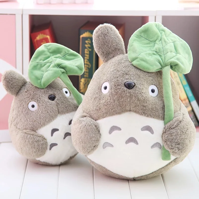 22 см Мультяшные милые плюшевые игрушки Тоторо держащие лист лотоса мягкие