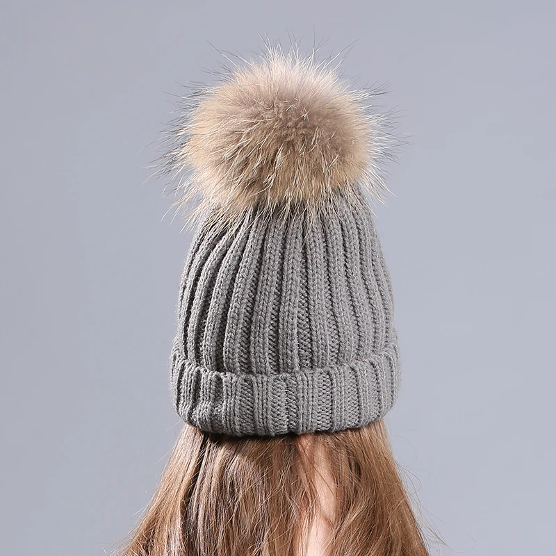 Russianknitted Кепки блестящими стразами женские головные уборы Skullies Beanies cap Top помпоном
