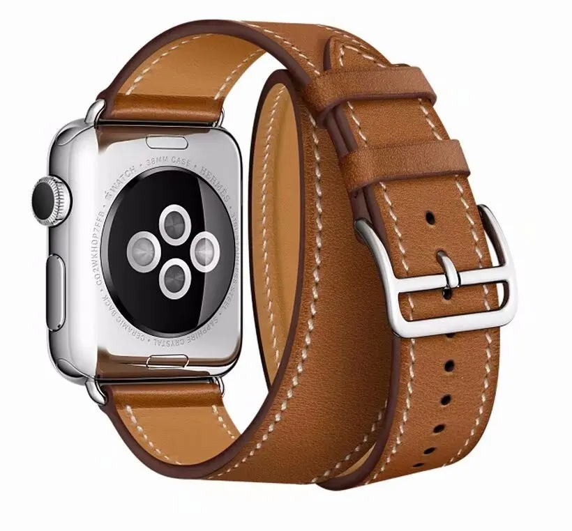 Удлиненная кожаная Петля для iwatch 40 мм 44 Apple Watch band Series 4 2 3 1 двойной тур ремешок 38 42 |