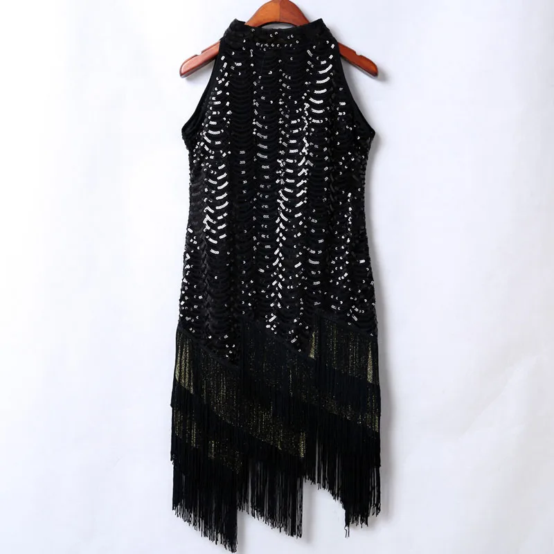 BLINGSTORY платья с блестками 1920s Great Gatsby блесток кисточкой одежда без рукавов Клубная платье с открытыми плечами летний халат Femme