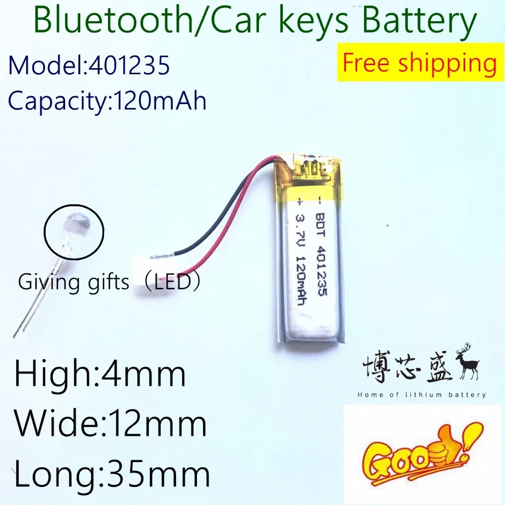 От 1 шт. 3,7 V литиевая батарея 041235 401235 120 мАч MP3 аудио маленькие наушники Bluetooth Батарея