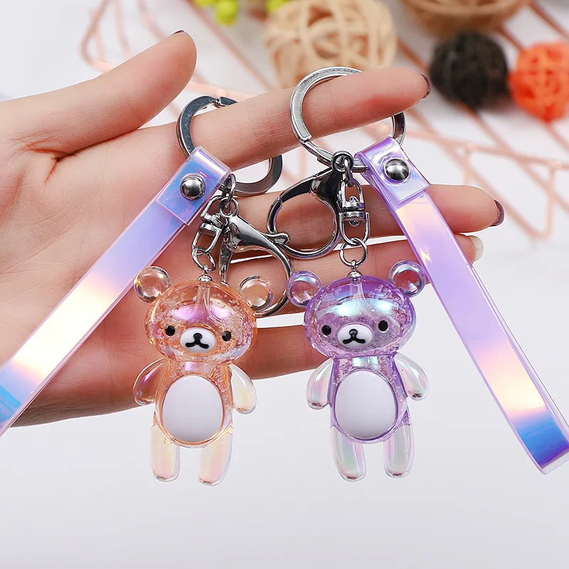 Креативный акриловый пузырьковый Мишка фантазия цвет кожаный шнур ключ часы