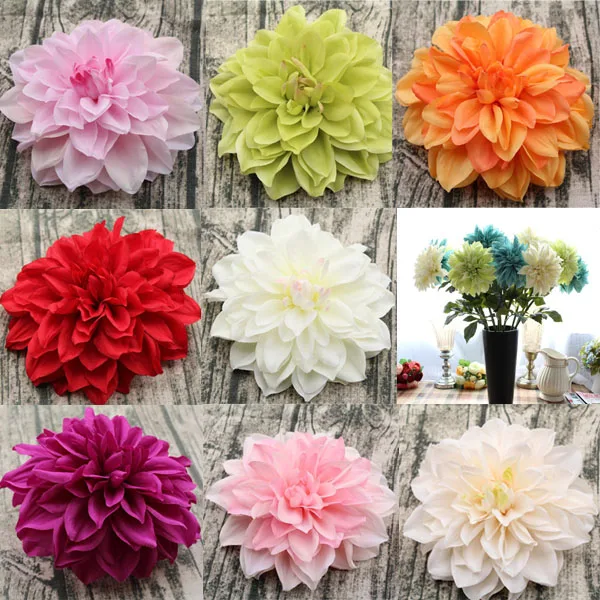 15 см Большая искусственная шелковая Цветочная головка Dahlia DIY для дома свадьбы