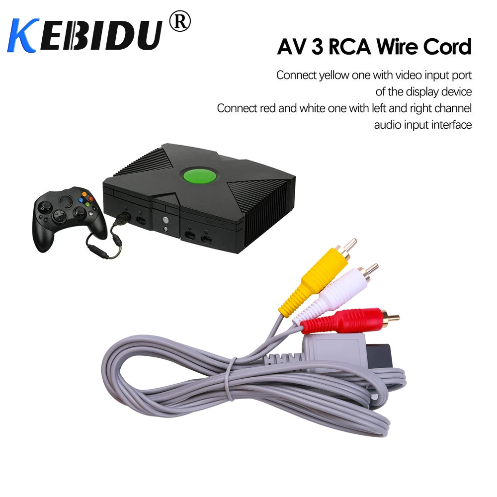 Кабель Kebidu для аудио и видео AV 1 8 м игровой композитный кабель 3 RCA позолоченный
