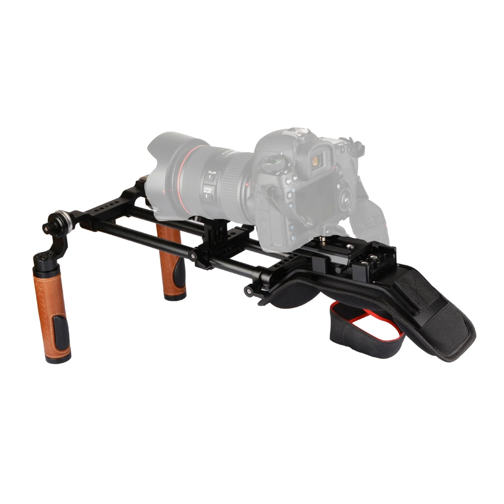 Cammate Pro видеокамера Наплечная установка с Manfrotto QR Базовая пластина и ARRI Rosette двойная рукоятка C2064