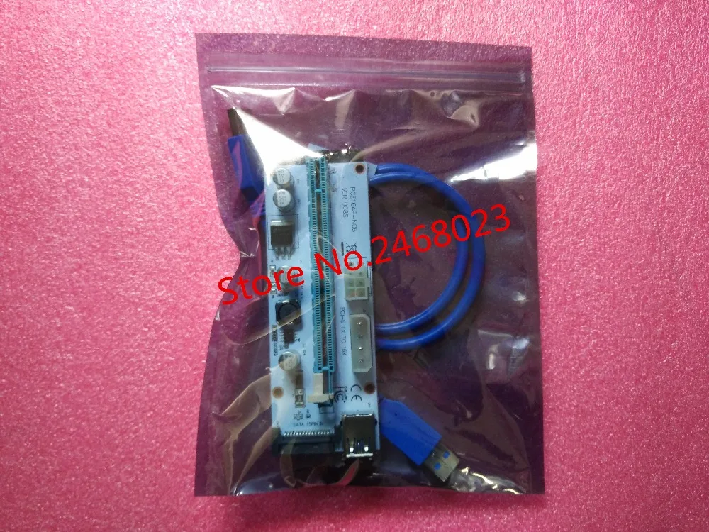 Плата расширения VER008S 3 в 1 Molex 4Pin SATA 6PIN PCIE PCI E Express кабель 1x до 16x USB 0 для майнинга BTC 10