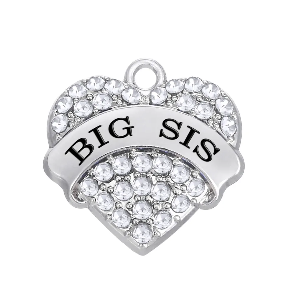 Моя форма 5 шт. цинковый сплав с родиевым покрытием большой Лил сестра прозрачная