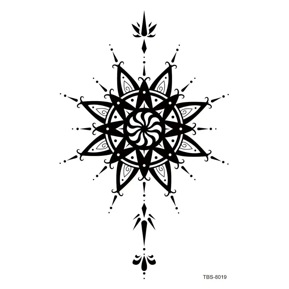 18 чернил хна временные татуировки наклейки искусственный цветок кулон рука