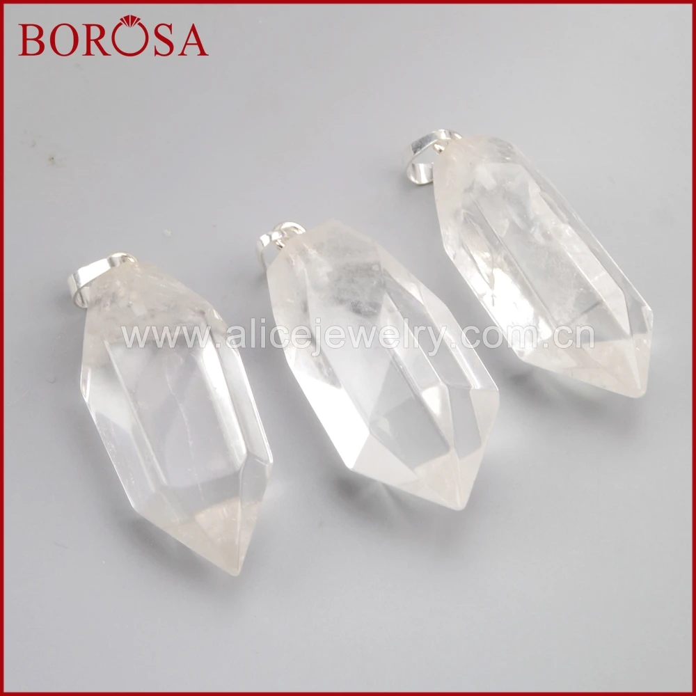 BOROSA 5/10 шт натуральный Серебристый Цвет Белый Кристалл Кварца Граненый карандаш