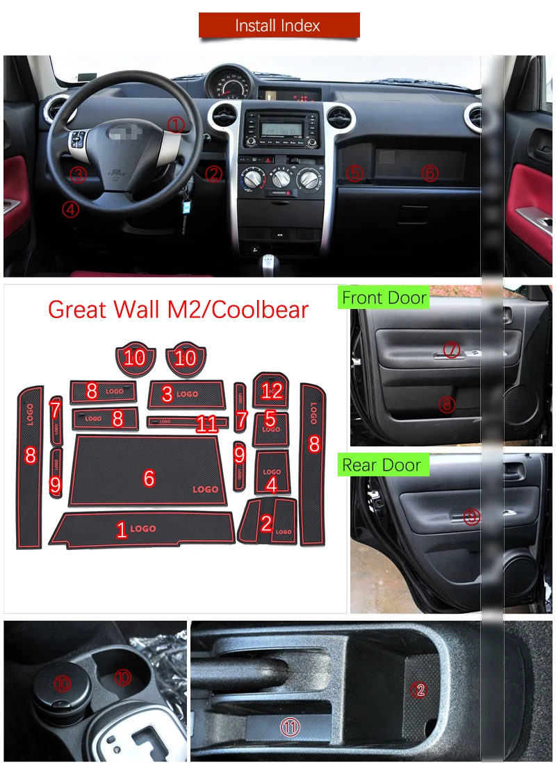 Нескользящий Резиновый дверной коврик для Great Wall Hover M2 Coolbear 2009 ~ 2014 аксессуары