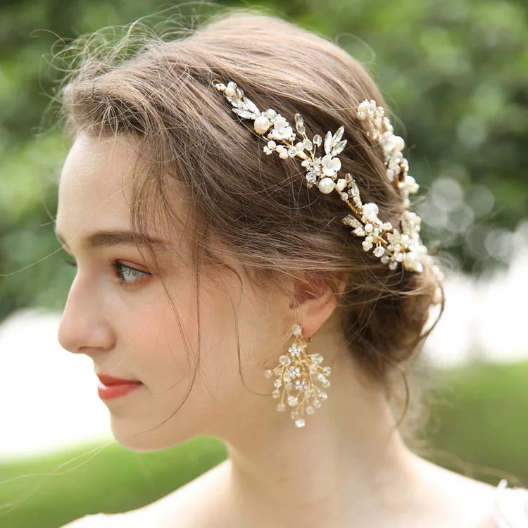 

Wedding Headpiece Tiara Clip Earrings Delicate Crystal Burst Bridal Hair Clips Accessories Women Jewelry Dress Barrette