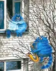 MaHuaf-X1203 синий картина с кошками по номерам, ручная роспись, Раскраска по номерам на холсте, настенные картины для гостиной