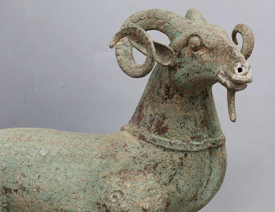 ZSR wholesale factory 21&quot Ancient Chinese Dynasty Bronze Zodiac Year Sheep Beast Head Statue Sculpture | Дом и сад