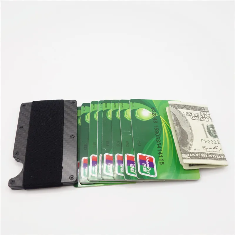 RFID блокирующий кошелек из углеродного волокна металлический держатель Бизнес-Кредитная карта чехол для денег и ID держатель тонкий женский кошелек