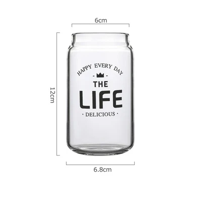 Black 350ML Creative Cola Can Fruit Juice Milk Glass Water Cup Coffee Mugs Heat-resistant Cold Ice Cream Drink Cups Home Bar Supplier - Цвет: Black