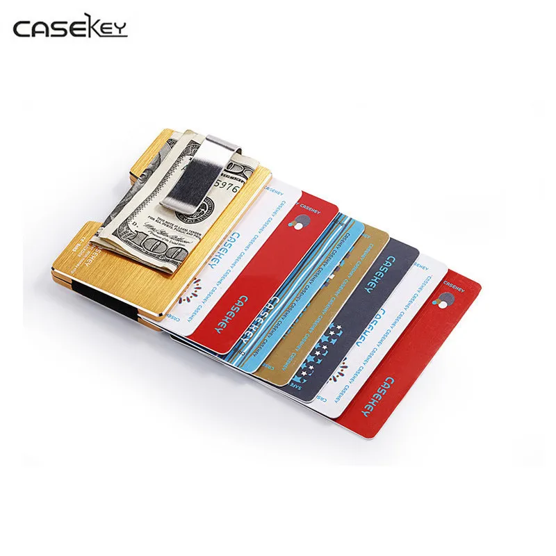 CaseKey Женский Бренд металлический бизнес ID держатель для кредитных карт мини Банк
