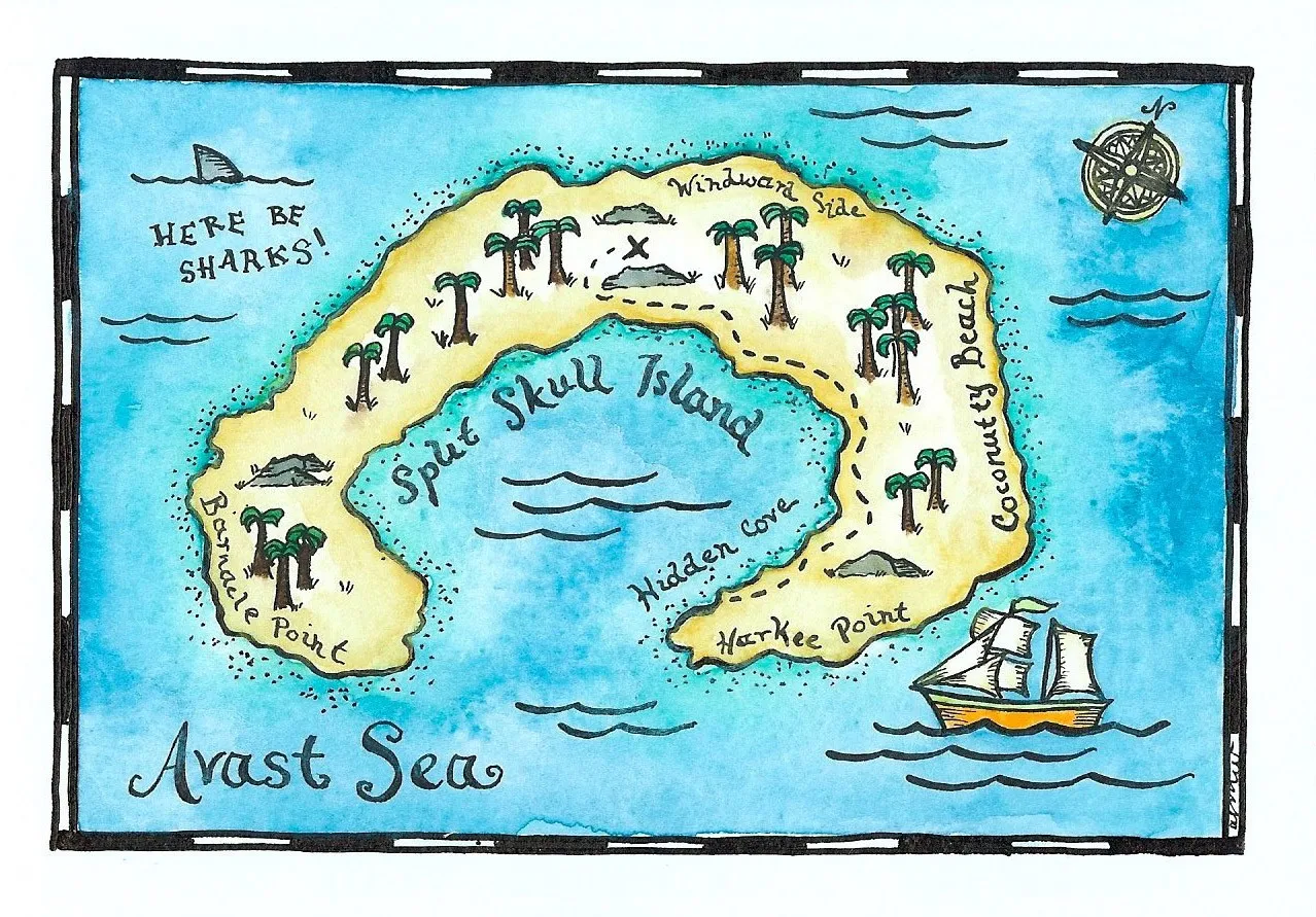 Ретро винтажная наклейка с пиратским пером и картой украшение для дома подарок