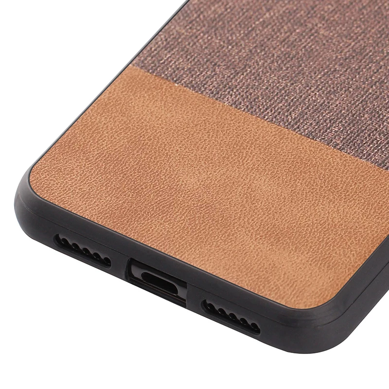 SRHE For Huawei P20 Pro Case Cover Canvas Fabric and Leather Soft Silicone Full Back |