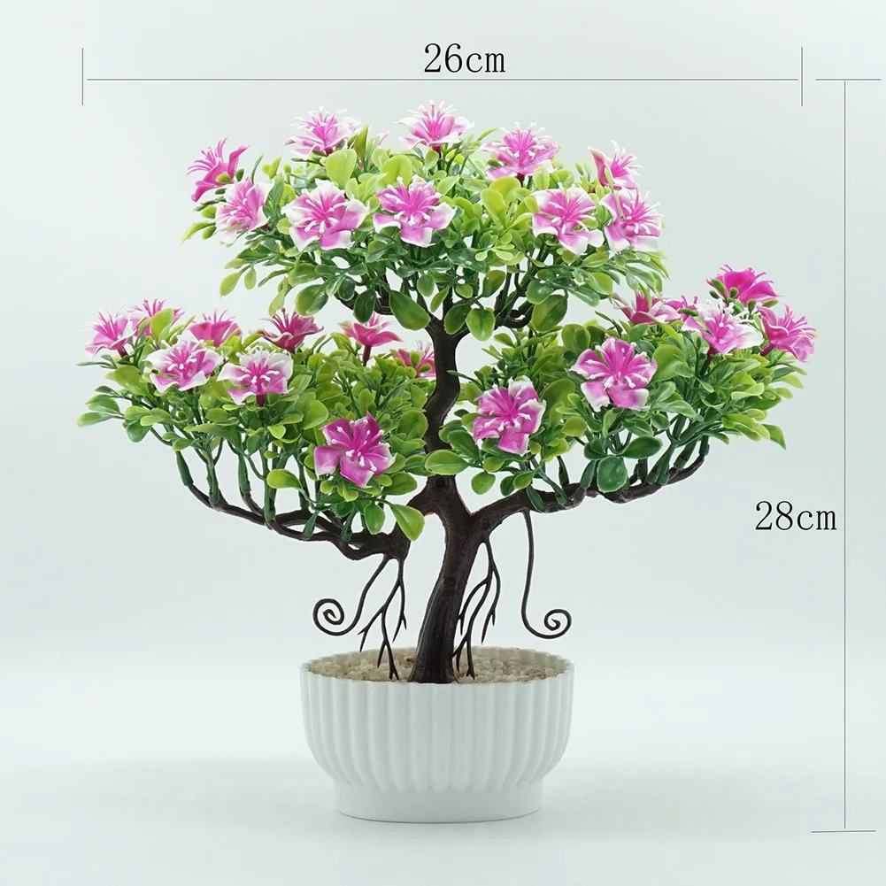 1Pc Artificial Flower Tree Potted Bonsai Home Office Garden Desktop Party Decor
