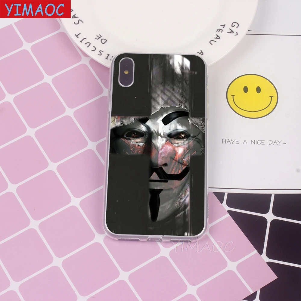 YIMAOC V for Vendetta design Soft Case TPU Silicone Cover iPhone 8 7 6 6S Plus 5 5S SE X XR XS 11 Pro Max Shell Cases |