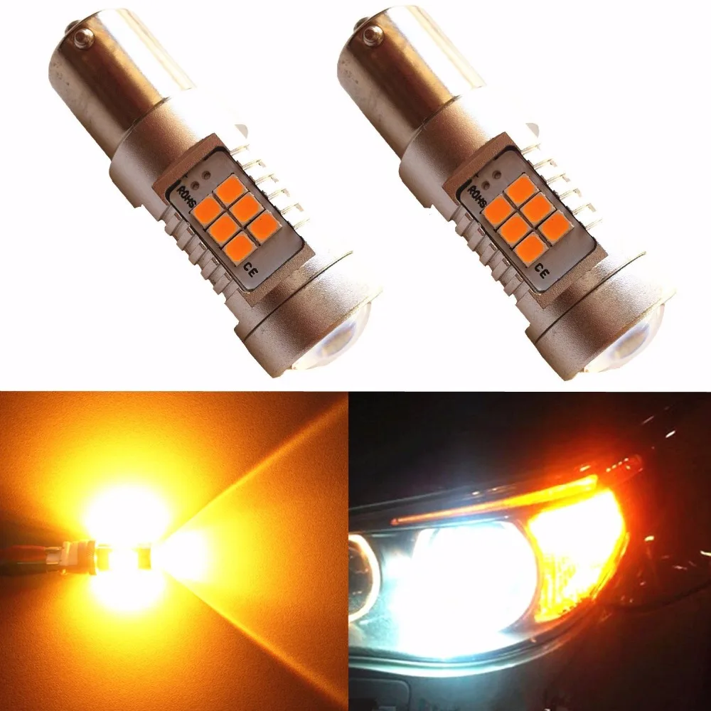 Янтарный Желтый 1156 BA15S 7506 Высокая мощность 27 SMD 21 Вт Чрезвычайно яркий