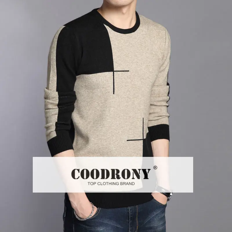 COODRONY Зима Новое поступление толстые теплые свитера с круглым вырезом шерстяной свитер Мужская брендовая одежда вязаный кашемировый пуловер для мужчин 66203