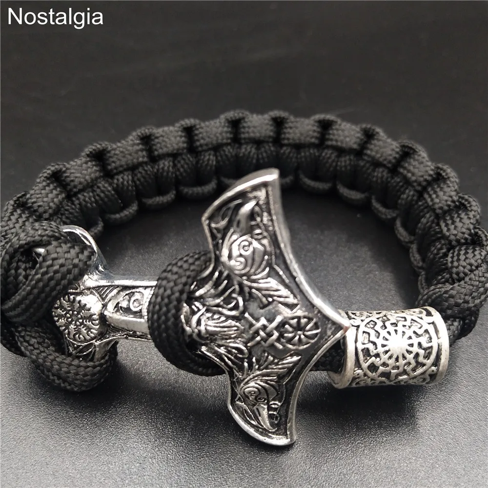 Мужской браслет Коловрат Odin Raven Aegishjalmur славянские шармы Runas Vikingas Thor Молот