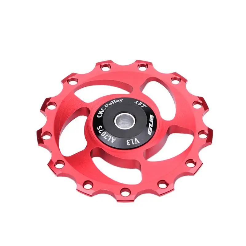 Red 11 лет MTB задний переключатель передач велосипедный направляющий ролик натяжной шкив колесо подшипник шкива Горная дорога велосипед часть направляющий ролик натяжной - Цвет: Red