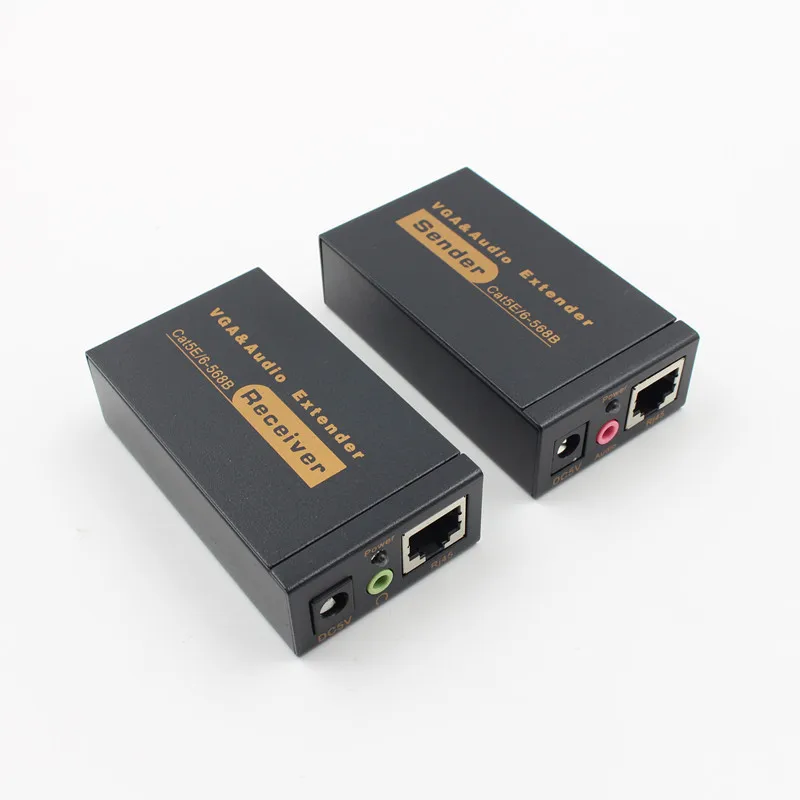 Расширитель для сети на 100 метров с усилением сигнала аудио VGA RJ45 CAT5E | Электроника