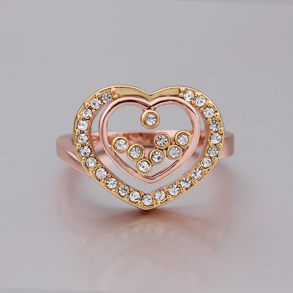 2014 new fashion 18k&amprose white gold created gemstone jewelry brand designer heart in crystal party finger rings for women | Украшения и