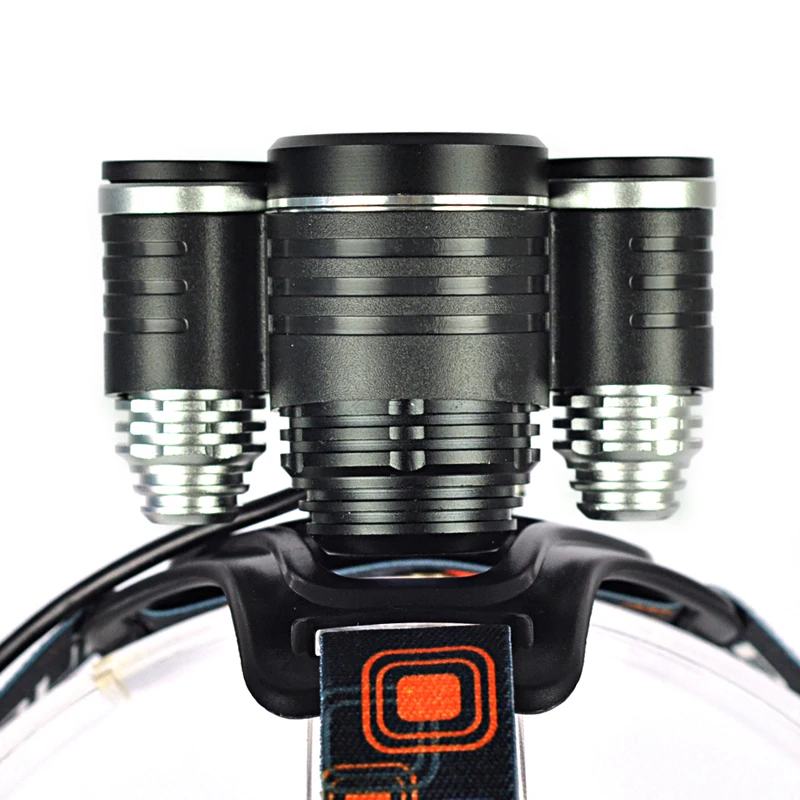 Красный светодиодный фонарь BORUIT 6000LM 3X XML T6 + 2R5 велосипедный USB аккумулятор 18650 AC
