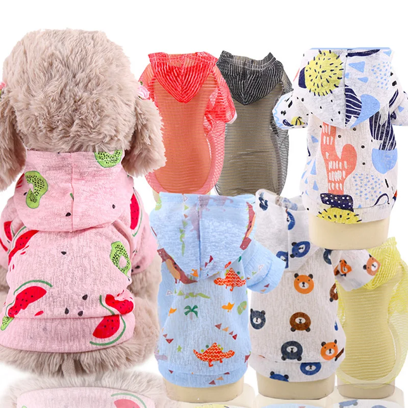 

2019Pet Dog Sun Protection Hoodie Clothes Anti UV Dog Clothing Puppy Cat Summer Vest Shirt Apperal for Small Dogs Pet Products