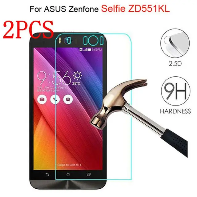 2 шт закаленное стекло для Asus Zenfone Selfie Защитная пленка экрана ZD551KL Z00UD
