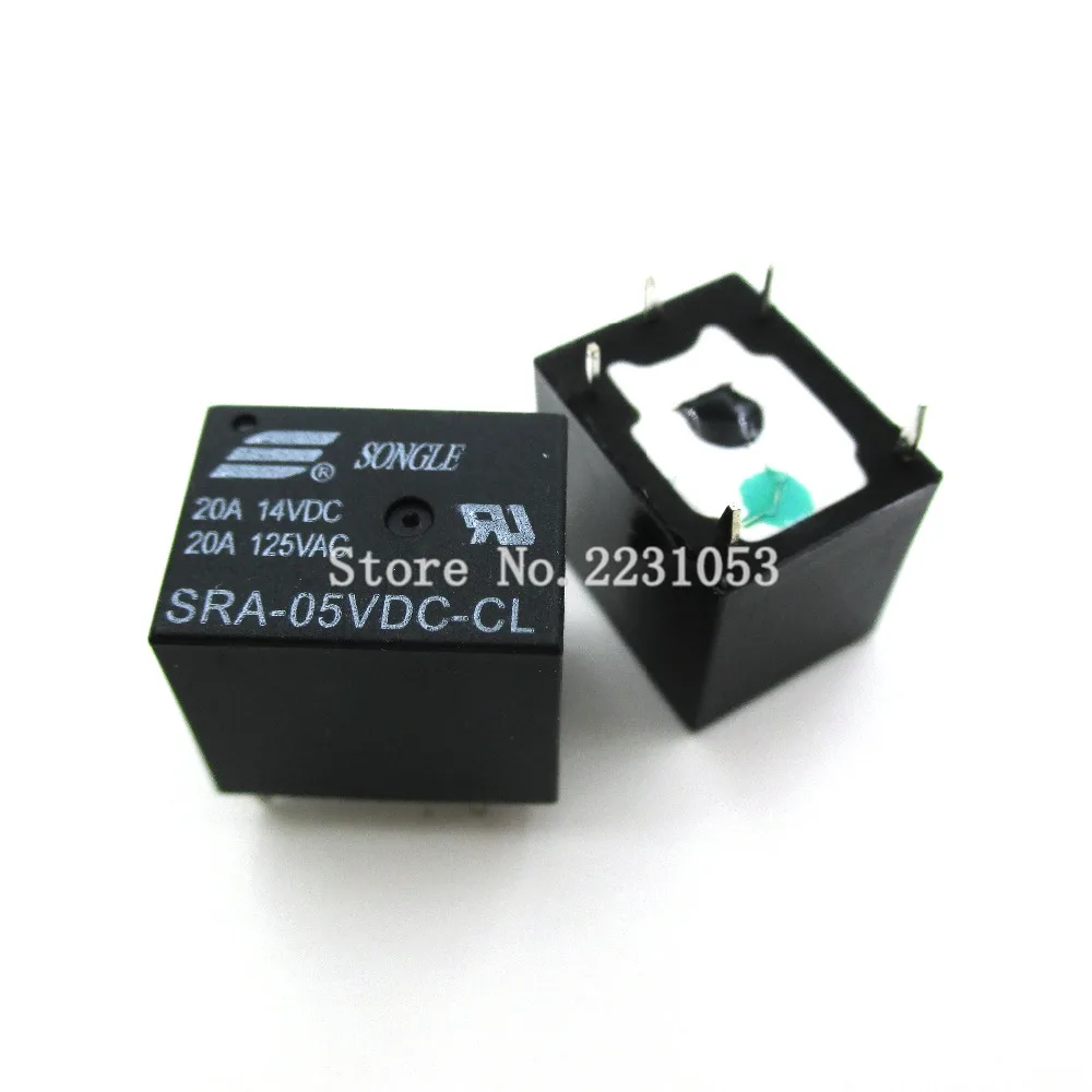 5 шт./лот 5VDC 20A SRA-05VDC-CL 5pins SRA 5В мини силовое реле автомобильное реле