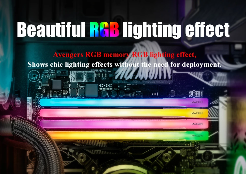 MAXSUN RGB lighting ram ddr4 8 Гб памяти 2666 МГц Тип интерфейса 288pin 17-17-17-39 1,2 в пожизненная гарантия memoria rams ddr 4 шт