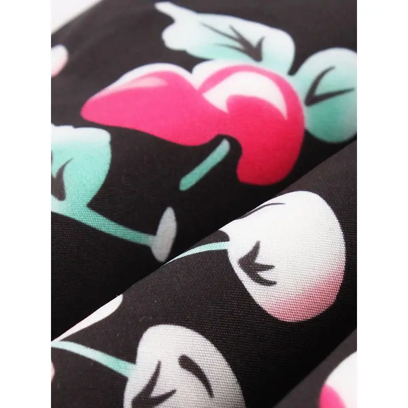 Summer Vintage Sexy Big Swing Elegant Plus Size Women Midi Dresses Print Sweet Retro Floral 2019 Black Female Fashion Dress | Женская