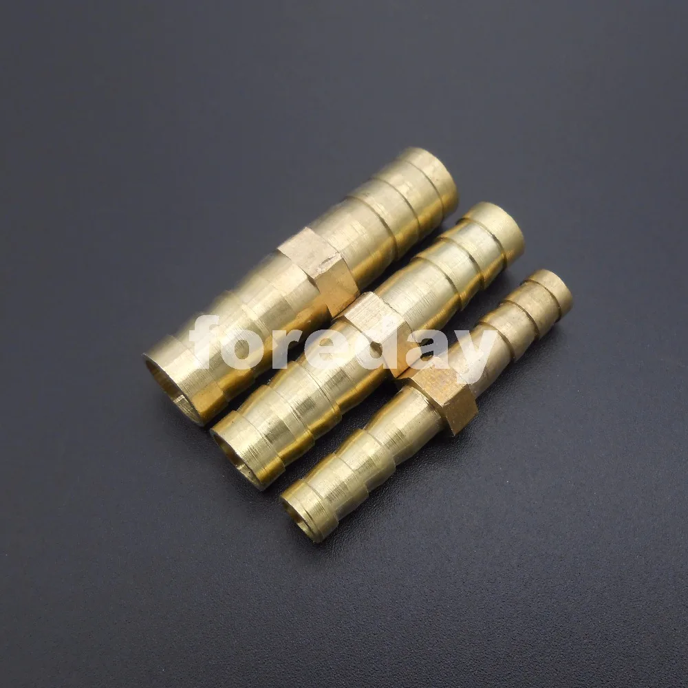 100PCS X Straight Brass Copper Pipe Hose Barbed tube fitting Connector Garden 6mm 8mm 10mm 12mm CU HQ M6 M8 M10 M12 *FD335-338