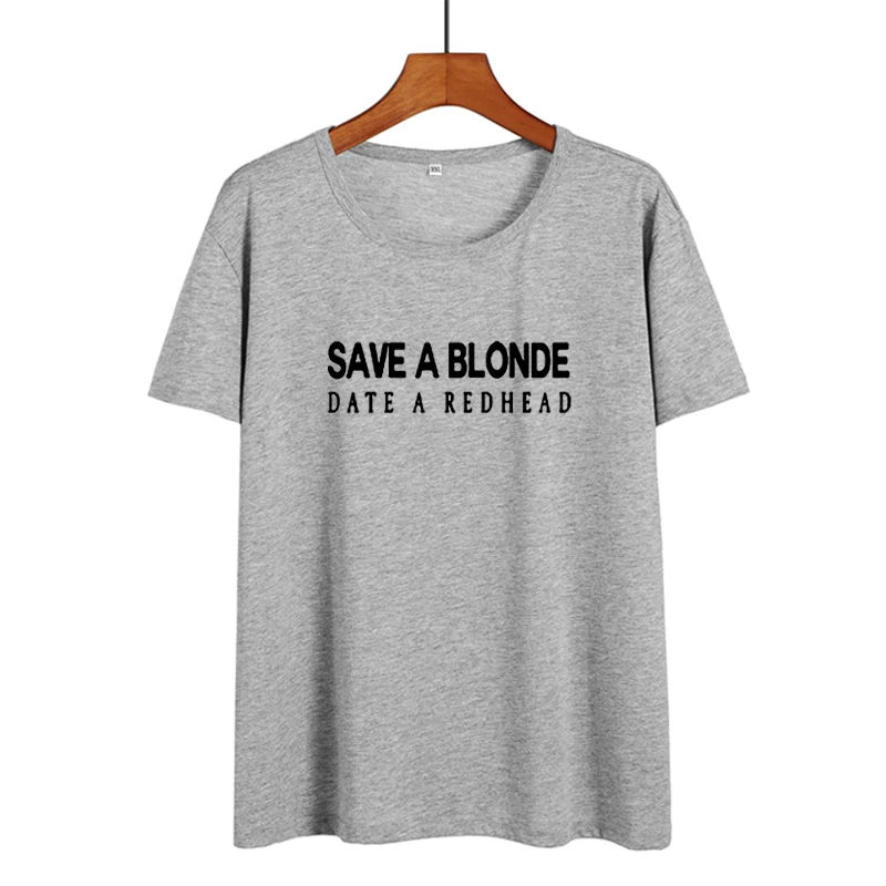 Футболка с надписью Save A Blonde Date RED вдохновляющая Феминистская черно белая