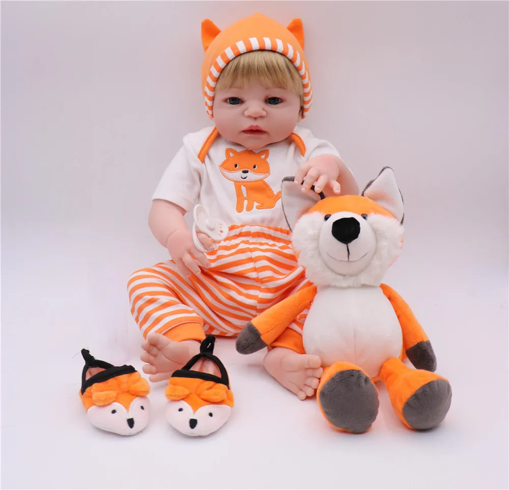 Полноразмерная силиконовая кукла новорожденный мальчик игрушки синие глаза для