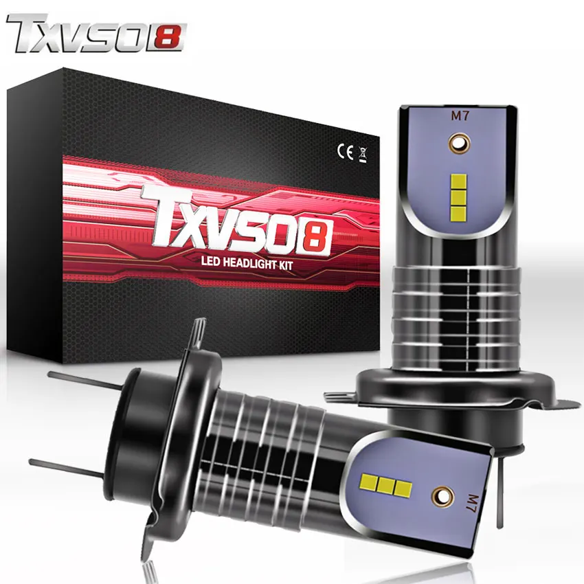 TXVSO8 2 шт. h7 светодиодные лампы для автомобильных фар комплект с чипами CSP-белый 6000K