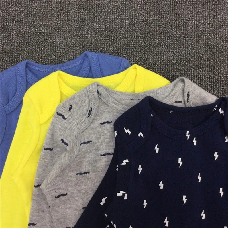 4 шт./лот для маленьких мальчиков в полоску девочек цветочный комбинезон